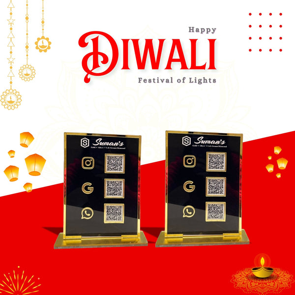 2 Black colour Standee Bundle 3 QR each