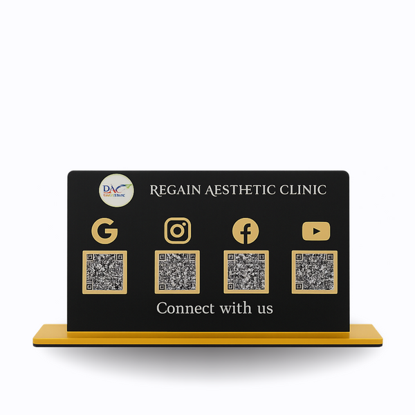 Black Colour 4 QR Digital Standee