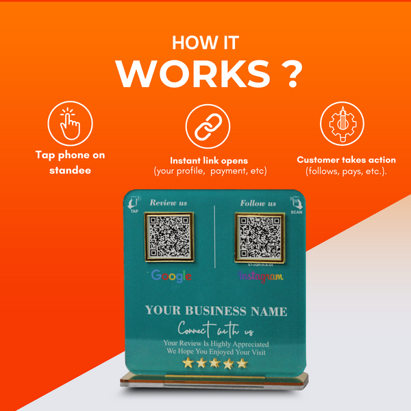 2 QR Green Colour Standee