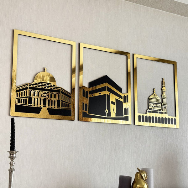 Masjid Al-Haram Islamic Wall Art Kaaba Masjid An-Nabawi Masjid Al Aqsa - Acrylic Wood Wall Art