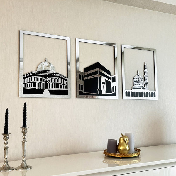 Masjid Al-Haram Islamic Wall Art Kaaba Masjid An-Nabawi Masjid Al Aqsa - Acrylic Wood Wall Art