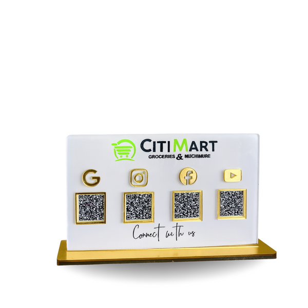 3-in-1 White Colour QR Standee with Payment QR