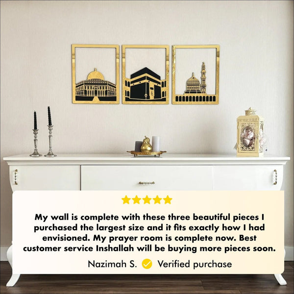 Masjid Al-Haram Islamic Wall Art Kaaba Masjid An-Nabawi Masjid Al Aqsa - Acrylic Wood Wall Art