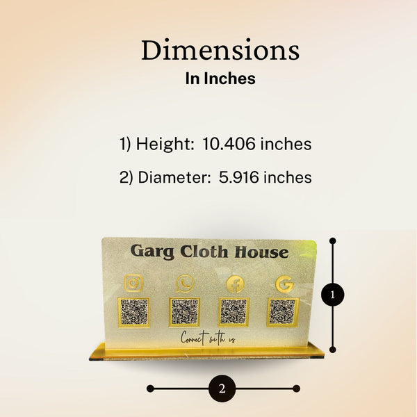 3-in-1 Golden Frosted QR Standee with Payment QR