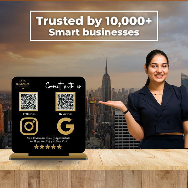 2 QR Black Colour Standee