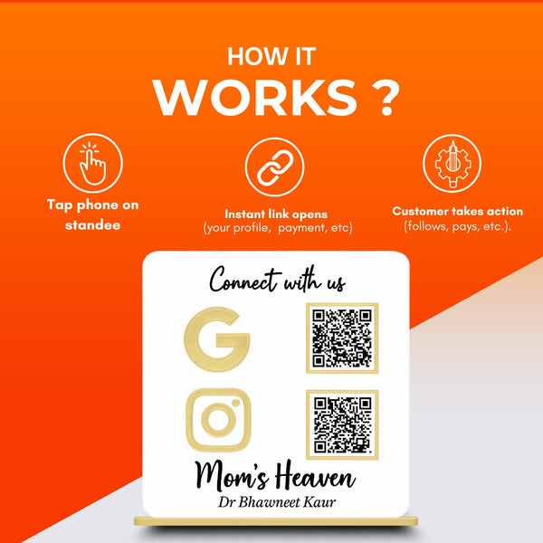 2 QR white Colour Standee