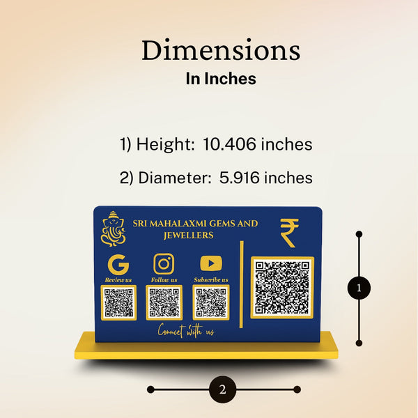 3-in-1 Blue Colour QR Standee with Payment QR