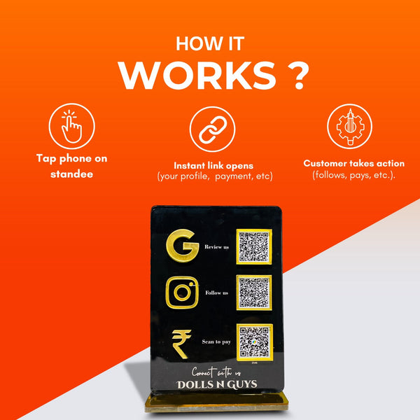 3 QR BlacK Colour Stand