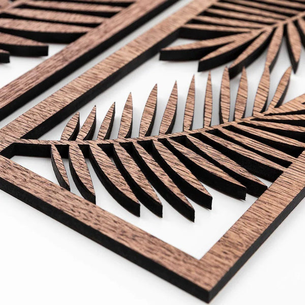 leafgeometric wooden wall art