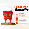 2 QR Tooth Shaped Red Colour Standee