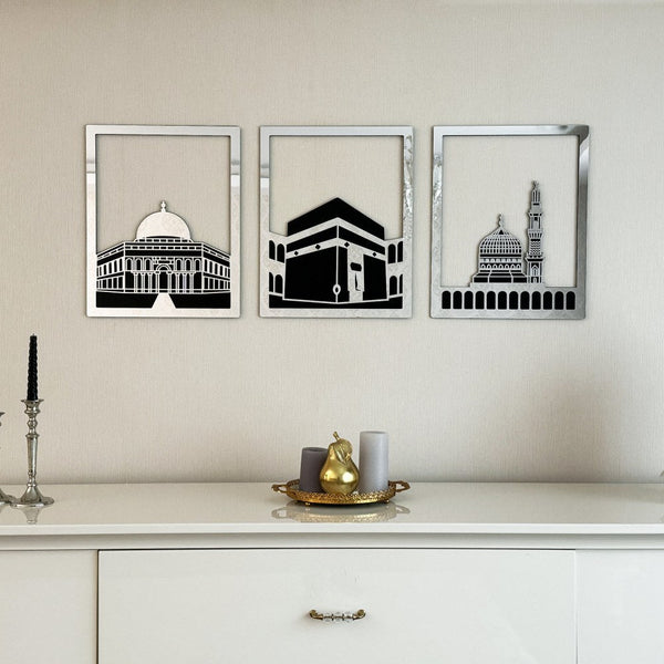 Masjid Al-Haram Islamic Wall Art Kaaba Masjid An-Nabawi Masjid Al Aqsa - Acrylic Wood Wall Art