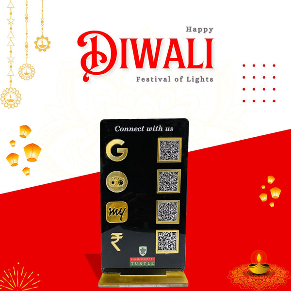 4 QR Black Colour Vertical Standee