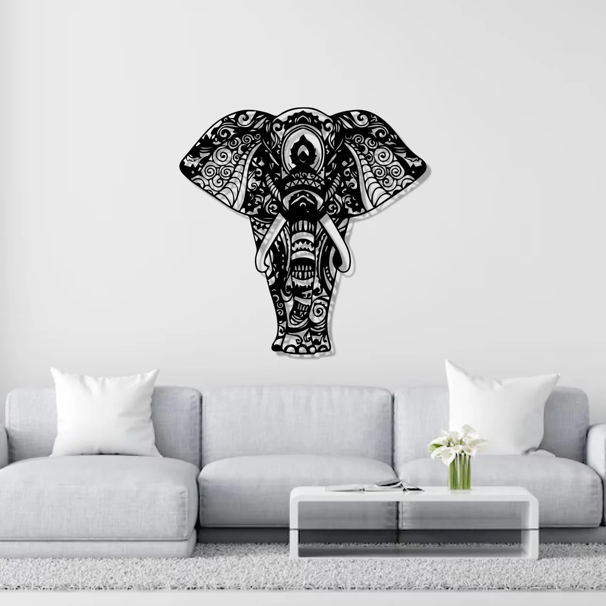 Mandala Pattern Elephant Design Acrylic Art Wall Decor