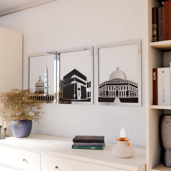 Masjid Al-Haram Islamic Wall Art Kaaba Masjid An-Nabawi Masjid Al Aqsa - Acrylic Wood Wall Art