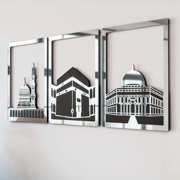 Masjid Al-Haram Islamic Wall Art Kaaba Masjid An-Nabawi Masjid Al Aqsa - Acrylic Wood Wall Art